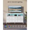imageSONGMICS BELLAH Collection  Dresser for Bedroom Chest of Drawers TV Stand for TVs Up to 55 Inches Living Room Closet 6 Drawers and 1 Shelf Modern Ink Black ULGS833BH02SCloud White