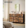imageSONGMICS BELLAH Collection  Dresser for Bedroom Chest of Drawers TV Stand for TVs Up to 55 Inches Living Room Closet 6 Drawers and 1 Shelf Modern Ink Black ULGS833BH02SRustic Brown  Ink Black