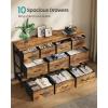 imageSONGMICS BELLAH Collection  Dresser for Bedroom Chest of Drawers TV Stand for TVs Up to 55 Inches Living Room Closet 6 Drawers and 1 Shelf Modern Ink Black ULGS833BH02SRustic Brown  Ink Black
