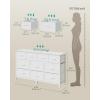 imageSONGMICS BELLAH Collection  Dresser for Bedroom Chest of Drawers TV Stand for TVs Up to 55 Inches Living Room Closet 6 Drawers and 1 Shelf Modern Ink Black ULGS833BH02SCloud White