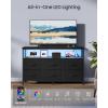 imageSONGMICS BELLAH Collection  Dresser for Bedroom Chest of Drawers TV Stand for TVs Up to 55 Inches Living Room Closet 6 Drawers and 1 Shelf Modern Ink Black ULGS833BH02SInk Black