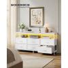 imageSONGMICS BELLAH Collection  Dresser for Bedroom Chest of Drawers TV Stand for TVs Up to 55 Inches Living Room Closet 6 Drawers and 1 Shelf Modern Ink Black ULGS833BH02SCloud White