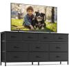 imageSONGMICS BELLAH Collection  Dresser for Bedroom Chest of Drawers TV Stand for TVs Up to 55 Inches Living Room Closet 6 Drawers and 1 Shelf Modern Ink Black ULGS833BH02SInk Black