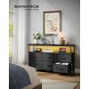 imageSONGMICS BELLAH Collection  Dresser for Bedroom Chest of Drawers TV Stand for TVs Up to 55 Inches Living Room Closet 6 Drawers and 1 Shelf Modern Ink Black ULGS833BH02SInk Black