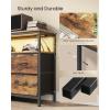 imageSONGMICS BELLAH Collection  Dresser for Bedroom Chest of Drawers TV Stand for TVs Up to 55 Inches Living Room Closet 6 Drawers and 1 Shelf Modern Ink Black ULGS833BH02SRustic Brown  Ink Black