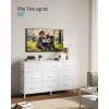 imageSONGMICS BELLAH Collection  Dresser for Bedroom Chest of Drawers TV Stand for TVs Up to 55 Inches Living Room Closet 6 Drawers and 1 Shelf Modern Ink Black ULGS833BH02SCloud White
