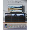 imageSONGMICS BELLAH Collection  Dresser for Bedroom Chest of Drawers TV Stand for TVs Up to 55 Inches Living Room Closet 6 Drawers and 1 Shelf Modern Ink Black ULGS833BH02SInk Black