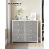 imageSONGMICS BELLAH Collection  Dresser for Bedroom TV Stand for TVs Up to 55 Inches Chest of Drawers for Living Room Closet Steel 9 Drawers Industrial Rustic Brown and Ink Black ULGS033KD02SDove Gray  Cream White