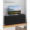 imageSONGMICS BELLAH Collection  Dresser for Bedroom TV Stand for TVs Up to 55 Inches Chest of Drawers for Living Room Closet Steel 9 Drawers Industrial Rustic Brown and Ink Black ULGS033KD02SInk Black