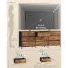 imageSONGMICS BELLAH Collection  Dresser for Bedroom TV Stand for TVs Up to 55 Inches Chest of Drawers for Living Room Closet Steel 9 Drawers Industrial Rustic Brown and Ink Black ULGS033KD02SRustic Brown  Ink Black