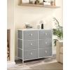 imageSONGMICS BELLAH Collection  Dresser for Bedroom TV Stand for TVs Up to 55 Inches Chest of Drawers for Living Room Closet Steel 9 Drawers Industrial Rustic Brown and Ink Black ULGS033KD02SDove Gray  Cream White