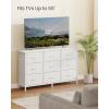 imageSONGMICS BELLAH Collection  Dresser for Bedroom TV Stand for TVs Up to 55 Inches Chest of Drawers for Living Room Closet Steel 9 Drawers Industrial Rustic Brown and Ink Black ULGS033KD02SCloud White