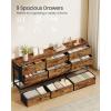 imageSONGMICS BELLAH Collection  Dresser for Bedroom TV Stand for TVs Up to 55 Inches Chest of Drawers for Living Room Closet Steel 9 Drawers Industrial Rustic Brown and Ink Black ULGS033KD02SRustic Brown  Ink Black