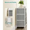 imageSONGMICS BELLAH Collection  Dresser for Bedroom TV Stand for TVs Up to 55 Inches Chest of Drawers for Living Room Closet Steel 9 Drawers Industrial Rustic Brown and Ink Black ULGS033KD02SDove Gray  Cream White