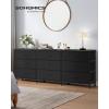 imageSONGMICS BELLAH Collection  Dresser for Bedroom TV Stand for TVs Up to 55 Inches Chest of Drawers for Living Room Closet Steel 9 Drawers Industrial Rustic Brown and Ink Black ULGS033KD02SInk Black