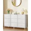 imageSONGMICS BELLAH Collection  Dresser for Bedroom TV Stand for TVs Up to 55 Inches Chest of Drawers for Living Room Closet Steel 9 Drawers Industrial Rustic Brown and Ink Black ULGS033KD02SCloud White
