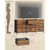 imageSONGMICS BELLAH Collection  Dresser for Bedroom TV Stand for TVs Up to 55 Inches Chest of Drawers for Living Room Closet Steel 9 Drawers Industrial Rustic Brown and Ink Black ULGS033KD02SRustic Brown  Ink Black