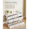 imageSONGMICS BELLAH Collection  Dresser for Bedroom TV Stand for TVs Up to 55 Inches Chest of Drawers for Living Room Closet Steel 9 Drawers Industrial Rustic Brown and Ink Black ULGS033KD02SCloud White