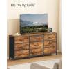 imageSONGMICS BELLAH Collection  Dresser for Bedroom TV Stand for TVs Up to 55 Inches Chest of Drawers for Living Room Closet Steel 9 Drawers Industrial Rustic Brown and Ink Black ULGS033KD02SRustic Brown  Ink Black