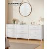 imageSONGMICS BELLAH Collection  Dresser for Bedroom TV Stand for TVs Up to 55 Inches Chest of Drawers for Living Room Closet Steel 9 Drawers Industrial Rustic Brown and Ink Black ULGS033KD02SCloud White