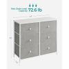 imageSONGMICS BELLAH Collection  Dresser for Bedroom TV Stand for TVs Up to 55 Inches Chest of Drawers for Living Room Closet Steel 9 Drawers Industrial Rustic Brown and Ink Black ULGS033KD02SDove Gray  Cream White