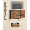 imageSONGMICS BELLAH Collection  Dresser for Bedroom TV Stand for TVs Up to 55 Inches Chest of Drawers for Living Room Closet Steel 9 Drawers Industrial Rustic Brown and Ink Black ULGS033KD02SRustic Brown  Ink Black