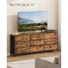 imageSONGMICS BELLAH Collection  Dresser for Bedroom TV Stand for TVs Up to 55 Inches Chest of Drawers for Living Room Closet Steel 9 Drawers Industrial Rustic Brown and Ink Black ULGS033KD02SRustic Brown  Ink Black