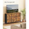 imageSONGMICS BELLAH Collection  Dresser for Bedroom TV Stand for TVs Up to 55 Inches Chest of Drawers for Living Room Closet Steel 9 Drawers Industrial Rustic Brown and Ink Black ULGS033KD02SRustic Brown  Ink Black