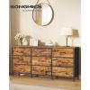 imageSONGMICS BELLAH Collection  Dresser for Bedroom TV Stand for TVs Up to 55 Inches Chest of Drawers for Living Room Closet Steel 9 Drawers Industrial Rustic Brown and Ink Black ULGS033KD02SRustic Brown  Ink Black