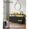 imageSONGMICS BELLAH Collection  Dresser for Bedroom with AppControlled LED Lights and Charging Station Chest of Drawers TV Stand 7 Drawers Shelf Modern Cloud White ULGS733WH05SInk Black
