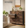imageSONGMICS BELLAH Collection  Dresser for Bedroom with AppControlled LED Lights and Charging Station Chest of Drawers TV Stand 7 Drawers Shelf Modern Cloud White ULGS733WH05SRustic Brown  Ink Black