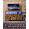 imageSONGMICS BELLAH Collection  Dresser for Bedroom with AppControlled LED Lights and Charging Station Chest of Drawers TV Stand 7 Drawers Shelf Modern Cloud White ULGS733WH05SRustic Brown  Ink Black