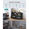 imageSONGMICS BELLAH Collection  Dresser for Bedroom with AppControlled LED Lights and Charging Station Chest of Drawers TV Stand 7 Drawers Shelf Modern Cloud White ULGS733WH05SInk Black