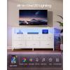 imageSONGMICS BELLAH Collection  Dresser for Bedroom with AppControlled LED Lights and Charging Station Chest of Drawers TV Stand 7 Drawers Shelf Modern Cloud White ULGS733WH05SCloud White