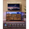 imageSONGMICS BELLAH Collection  Dresser for Bedroom with AppControlled LED Lights and Charging Station Chest of Drawers TV Stand 7 Drawers Shelf Modern Cloud White ULGS733WH05SRustic Brown  Ink Black