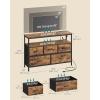 imageSONGMICS BELLAH Collection  Dresser for Bedroom with AppControlled LED Lights and Charging Station Chest of Drawers TV Stand 7 Drawers Shelf Modern Cloud White ULGS733WH05SRustic Brown  Ink Black