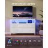 imageSONGMICS BELLAH Collection  Dresser for Bedroom with AppControlled LED Lights and Charging Station Chest of Drawers TV Stand 7 Drawers Shelf Modern Cloud White ULGS733WH05SCloud White