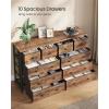 imageSONGMICS BELLAH Collection  Dresser for Bedroom with AppControlled LED Lights and Charging Station Chest of Drawers TV Stand 7 Drawers Shelf Modern Cloud White ULGS733WH05SRustic Brown  Ink Black