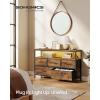 imageSONGMICS BELLAH Collection  Dresser for Bedroom with AppControlled LED Lights and Charging Station Chest of Drawers TV Stand 7 Drawers Shelf Modern Cloud White ULGS733WH05SRustic Brown  Ink Black