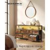 imageSONGMICS BELLAH Collection  Dresser for Bedroom with AppControlled LED Lights and Charging Station Chest of Drawers TV Stand 7 Drawers Shelf Modern Cloud White ULGS733WH05SRustic Brown  Ink Black