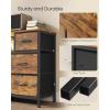 imageSONGMICS BELLAH Collection  Dresser for Bedroom with Outlets and LED Lights TV Stand for TVs Up to 55 Inches Chest of Drawers 8 Drawers Steel Industrial Modern Ink Black ULGS433BH02SRustic Brown  Ink Black