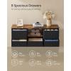 imageSONGMICS BELLAH Collection  Dresser for Bedroom with Outlets and LED Lights TV Stand for TVs Up to 55 Inches Chest of Drawers 8 Drawers Steel Industrial Modern Ink Black ULGS433BH02SInk Black  Rustic Brown
