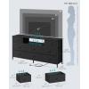 imageSONGMICS BELLAH Collection  Dresser for Bedroom with Outlets and LED Lights TV Stand for TVs Up to 55 Inches Chest of Drawers 8 Drawers Steel Industrial Modern Ink Black ULGS433BH02SInk Black