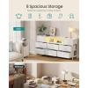 imageSONGMICS BELLAH Collection  Dresser for Bedroom with Outlets and LED Lights TV Stand for TVs Up to 55 Inches Chest of Drawers 8 Drawers Steel Industrial Modern Ink Black ULGS433BH02SCloud White