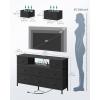 imageSONGMICS BELLAH Collection  Dresser for Bedroom with Outlets and LED Lights TV Stand for TVs Up to 55 Inches Chest of Drawers 8 Drawers Steel Industrial Modern Ink Black ULGS433BH02SInk Black