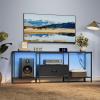 imageSONGMICS BELLAH Collection  TV Stand for TVs Up to 55 Inches Media Console Table and Entertainment Center Unit for Living Room with Shelves and Drawer Steel Modern Ink Black ULGS031B101SInk Black