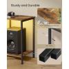 imageSONGMICS BELLAH Collection  TV Stand for TVs Up to 55 Inches Media Console Table and Entertainment Center Unit for Living Room with Shelves and Drawer Steel Modern Ink Black ULGS031B101SRustic Brown