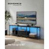 imageSONGMICS BELLAH Collection  TV Stand for TVs Up to 55 Inches Media Console Table and Entertainment Center Unit for Living Room with Shelves and Drawer Steel Modern Ink Black ULGS031B101SInk Black