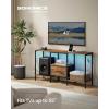 imageSONGMICS BELLAH Collection  TV Stand for TVs Up to 55 Inches Media Console Table and Entertainment Center Unit for Living Room with Shelves and Drawer Steel Modern Ink Black ULGS031B101SRustic Brown