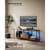 imageSONGMICS BELLAH Collection  TV Stand for TVs Up to 55 Inches Media Console Table and Entertainment Center Unit for Living Room with Shelves and Drawer Steel Modern Ink Black ULGS031B101SRustic Brown